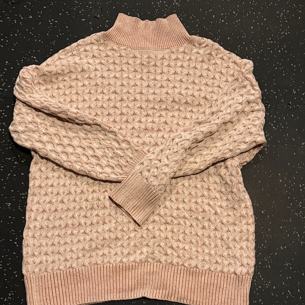 Knox Rose Textured orange Turtleneck Sweater